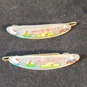 Hello Kitty Silver Hair Clips with Colorful Design